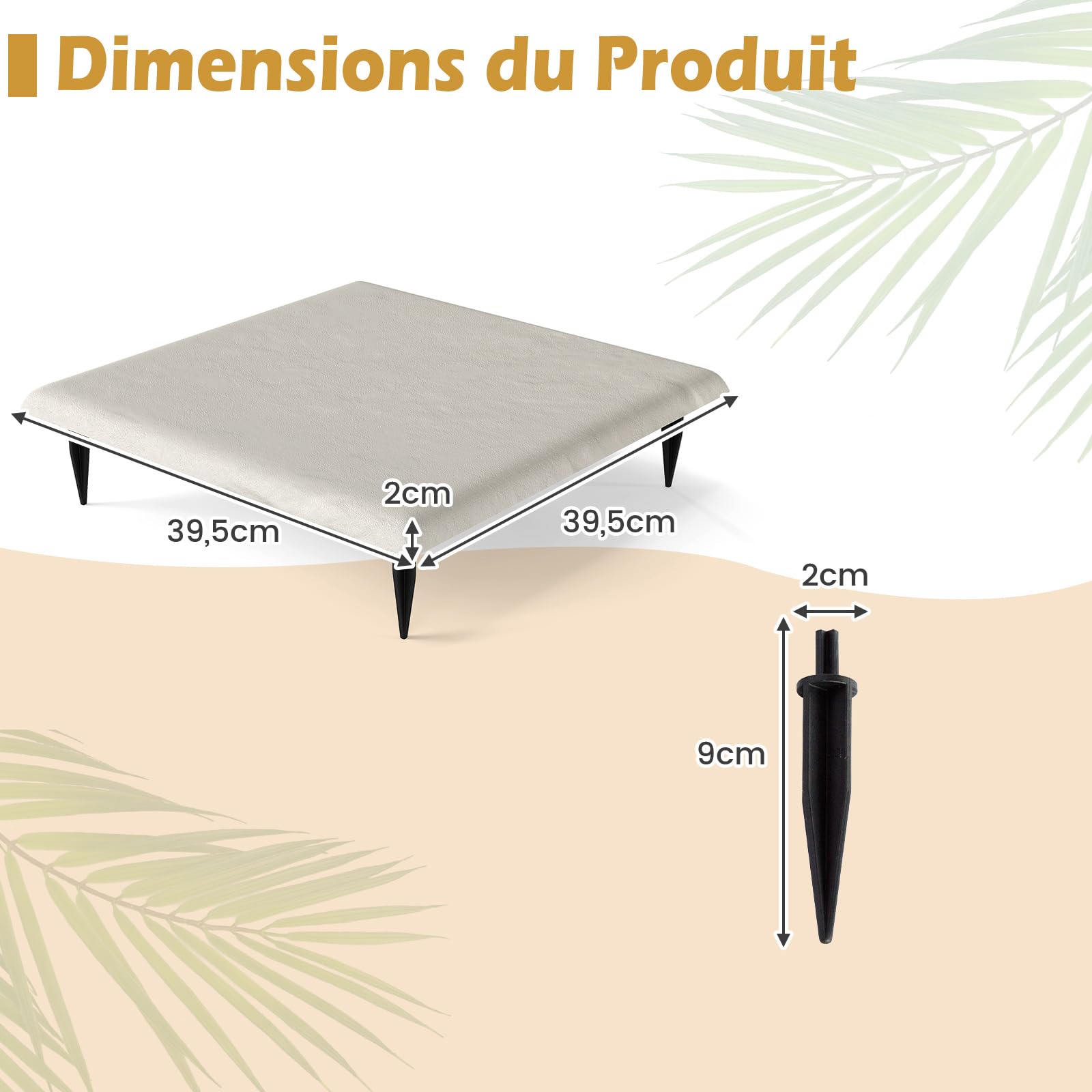 GOPLUS Lot de 8 Dalles de Jardin 39,5x39,5CM, Pavés Décoratifs avec Piquets de Sol, Pierres de Gué Extérieur en PP Résistant aux Intempéries pour Cour, Allée, Passage, Charge 300kg