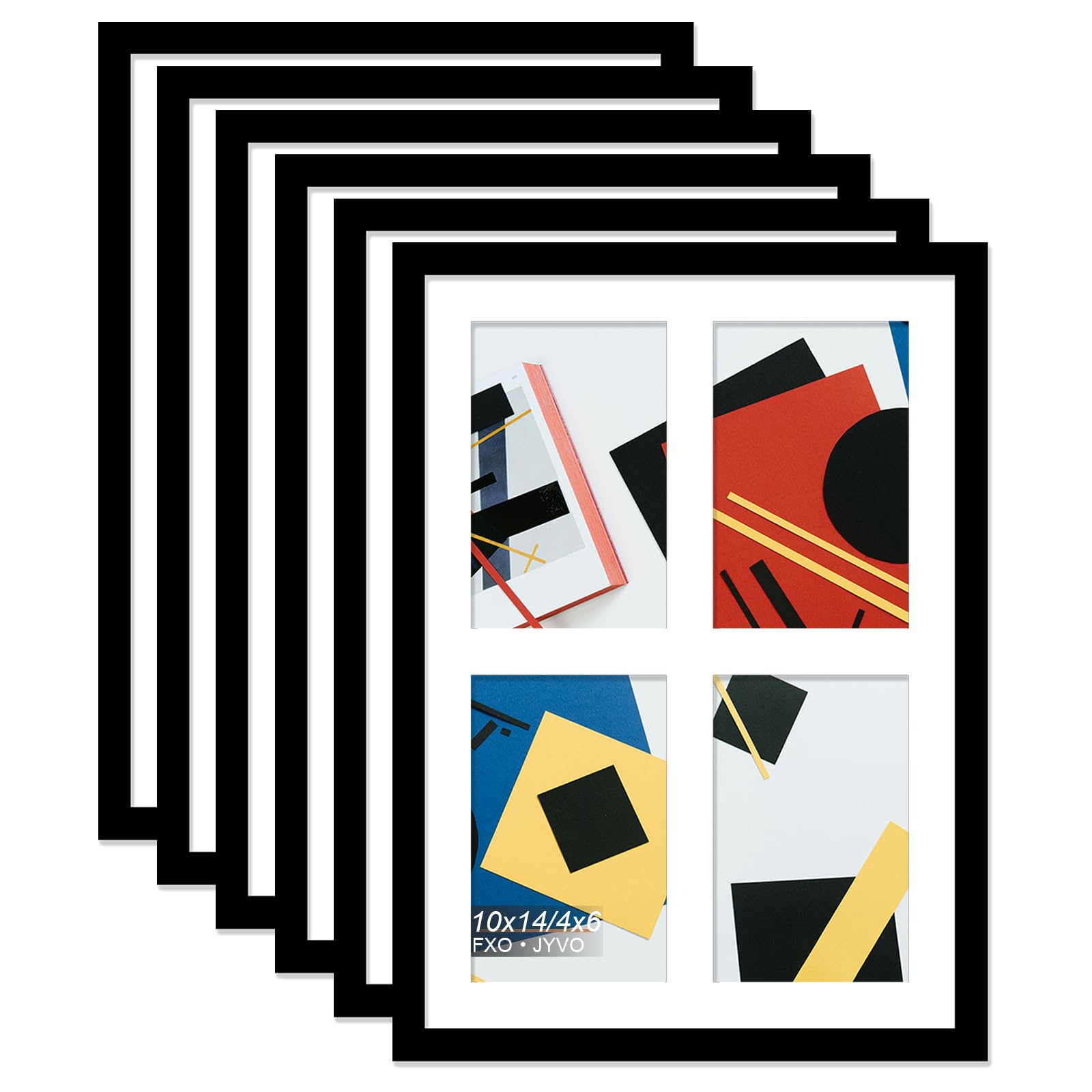 Fxojyvo 4x6 Picture Frame Collage Set Of 3 – Lightweight Black Frames For Wall Display (4 Openings Each) - View #7