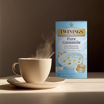 Twinings Pure Herbal Tea, Pure Camomile, Caffeine-Free, 25 Tea Bags, 1.32 oz (37 g)