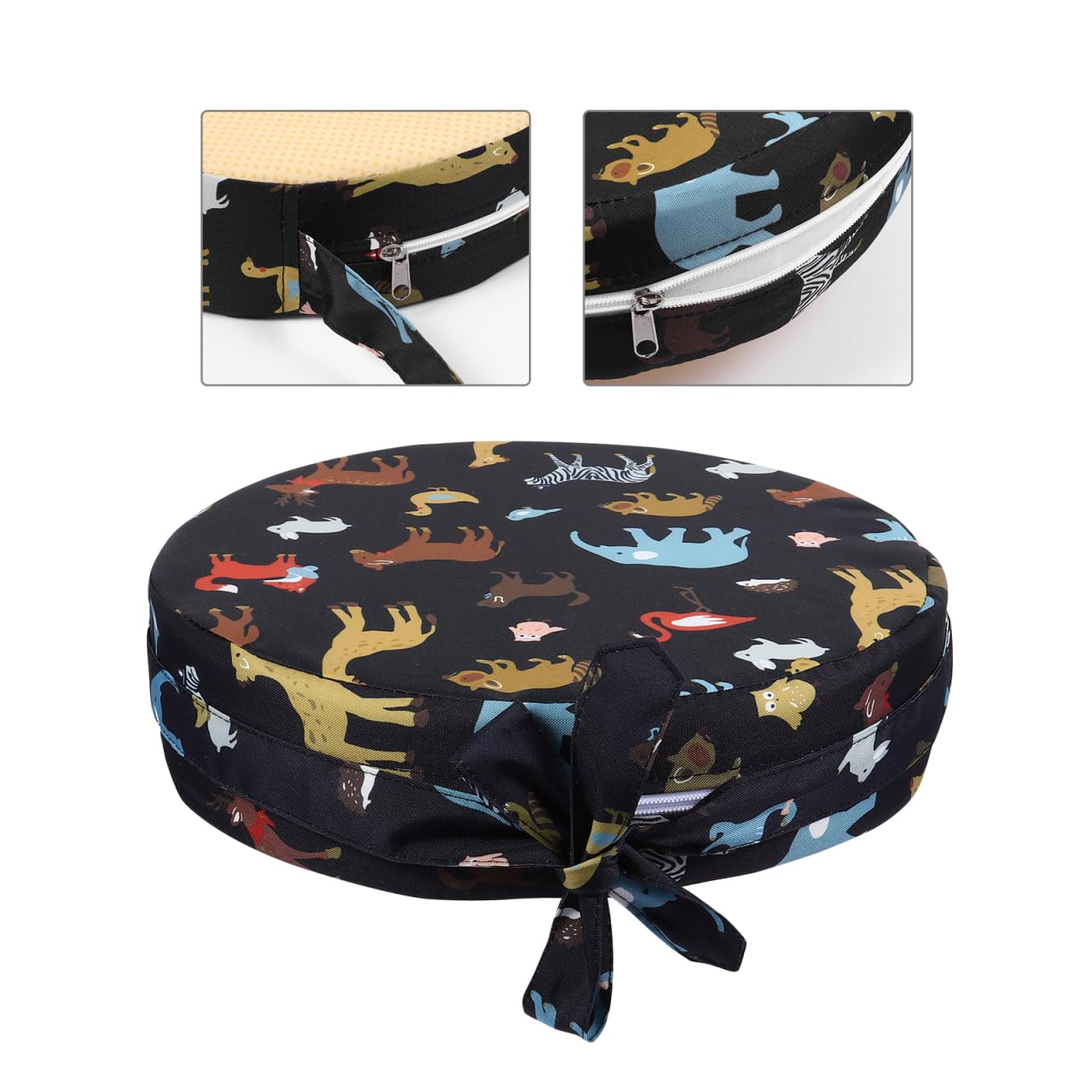 Toddmomy Alzasedia Bambini Rotondo Cuscino Rialzato Per Sedia Da Pranzo Con Imbottitura in Spugna Alta Densità Antiscivolo Facile Da Pulire Per Seggioloni Bambini 12.6X12.6X3.1 Pollici