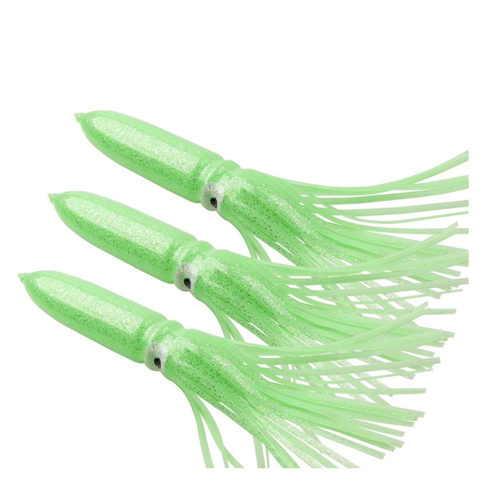 INEOUT 5Pcs 30cm 56g Calamari Gonne Esche da Pesca Jig Octopus Glow Plastica Morbida Esche da Pesca Traina Attrezzatura da Pesca in Mare
