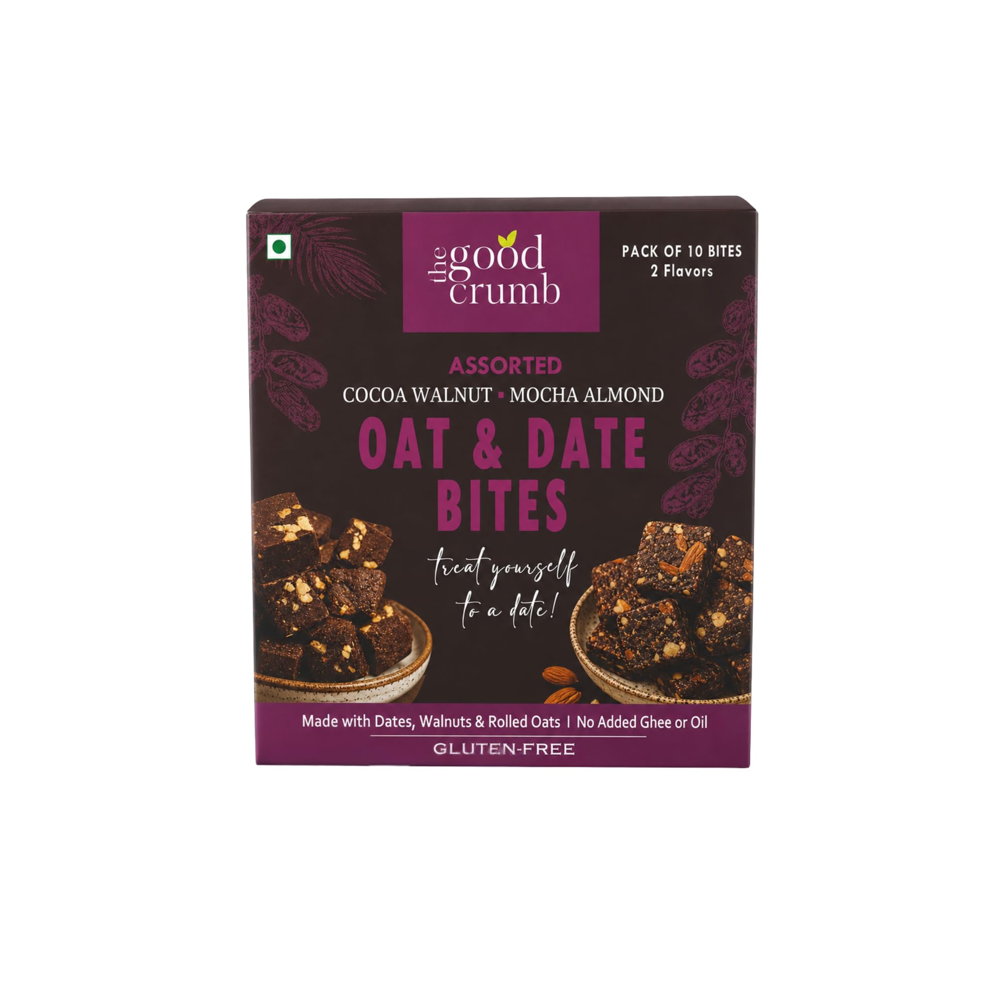 The Good Crumb Assorted Oat and Date Bites, Cocoa Walnut and Mocha Almond, 180g, Gluten-Free, Naturally Sweetened, No Added Refined Sugar-image-18