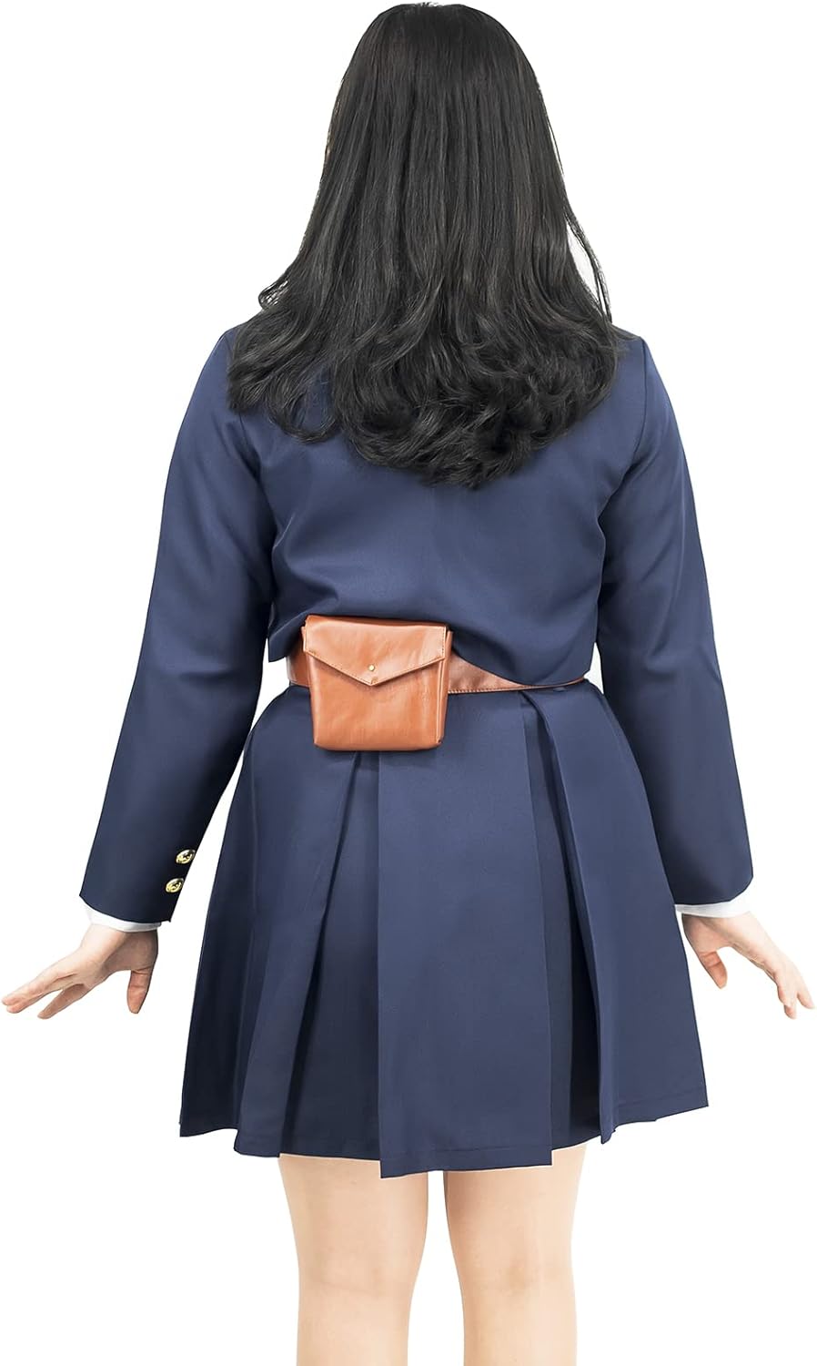 Womans Girls High School Costume Set with Jacket,Skirts,Shirt and Belt Waist Bag for Carnival School Dress Party