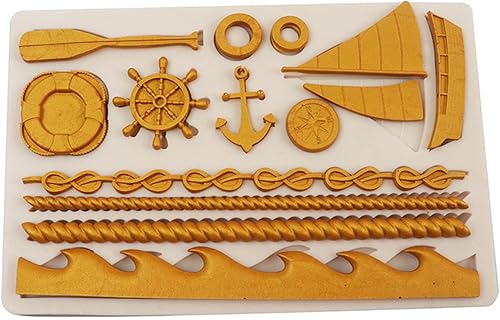 Miniatura 7 de Molde de silicona para velero, diseño de animales marinos, cupcakes, baby shower, fiesta, fondant, pastel, herramienta de decoración de fondant,