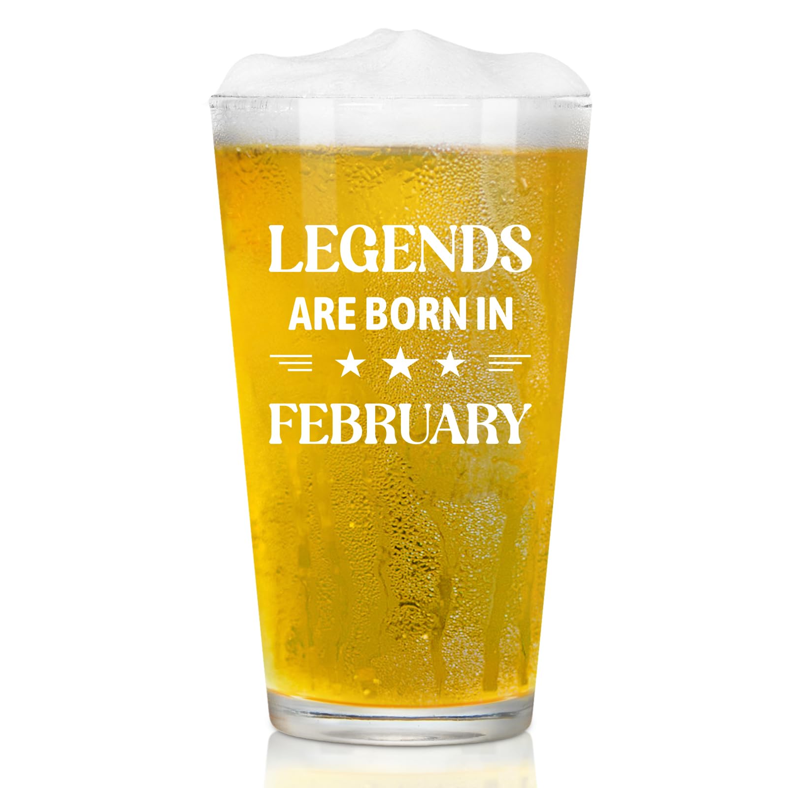 Joymaking Beer Glass Birthday Gifts for Men - Legends are Born in February, Gifts for Men Birthday Present, Mens Birthday Gifts, Gifts for Him Who Has Everything, Gifts for Men Birthday Unique 15oz