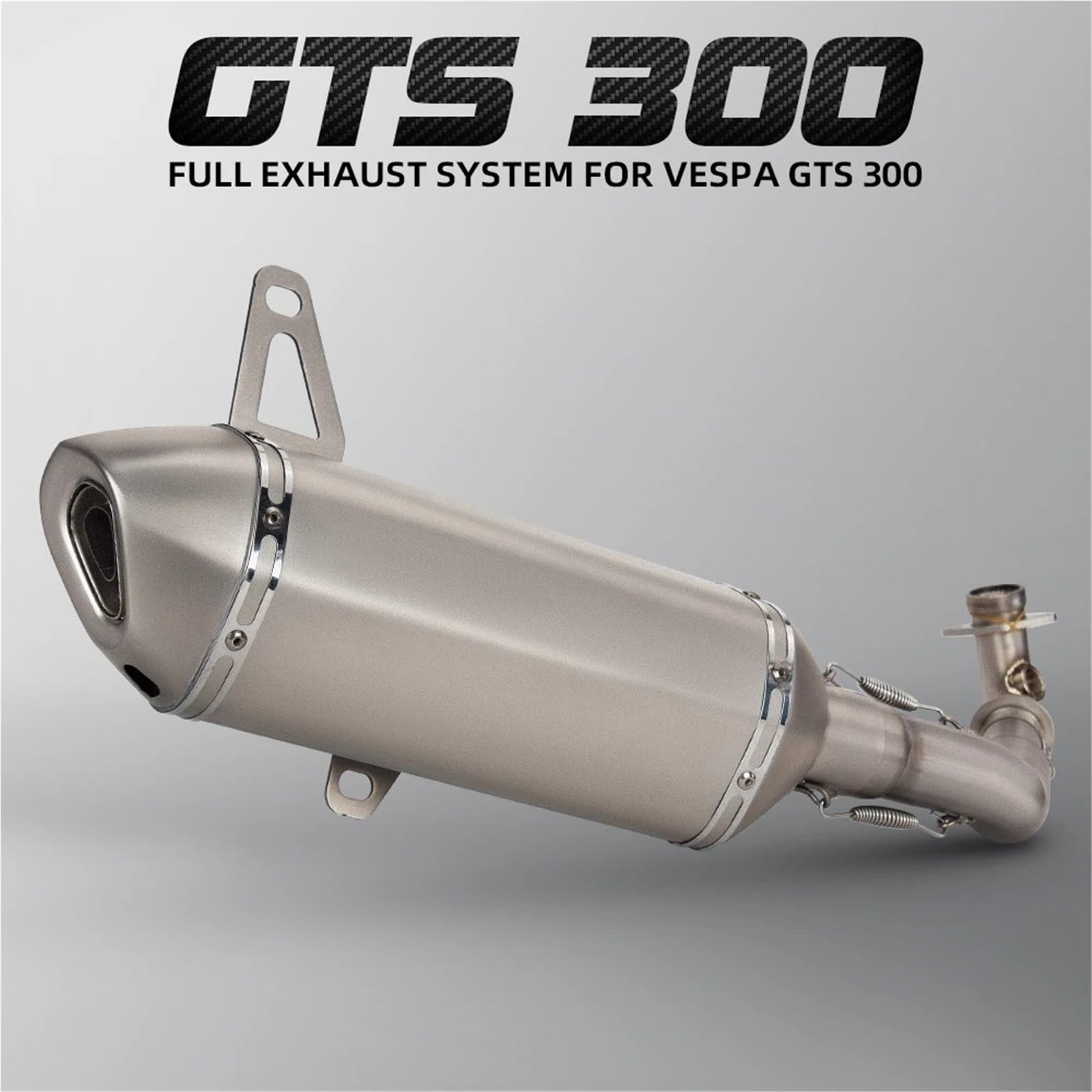 Motorrad Auspuff Schalldämpfer Für Vespa GTS300 GTS 300 2008 2019 2020 Escape System Modifizierte Auspuff Edelstahl Rohr Schalldämpfer Motorradauspuffrohr