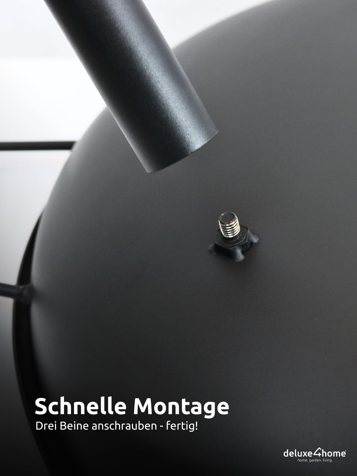 Feuerschale Schwarz ⌀58 cm I Sichere Feuerstelle für Garten, Terrasse I Metallschale für Lagerfeuer I Feuerkorb Robust