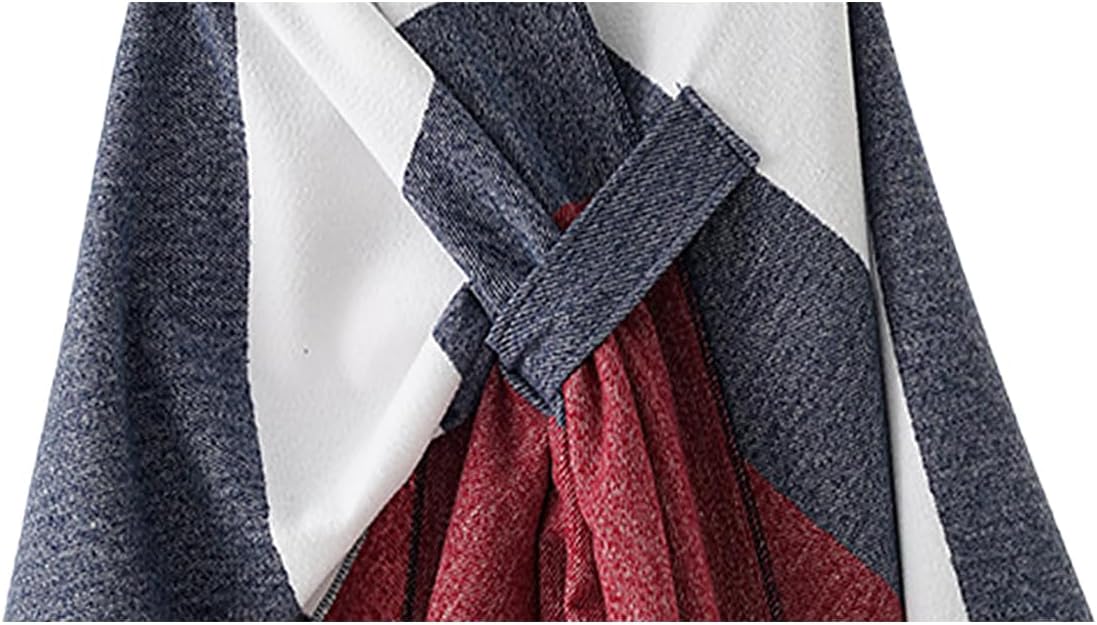 Aedvoouer Women's Plaid Shawl Wraps Open Front Poncho Sweater Oversized Cape Cardigan Shawls for Fall Winter - Image 3