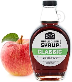The Tiny House Classic Apple Cider Syrup | Handmade Concentrated Cider Syrup from Fresh Pressed Apples | A Perfect Breakfast Syrup & Pancake Syrup | Proudly Made in the USA | 8 Ounce Bottle