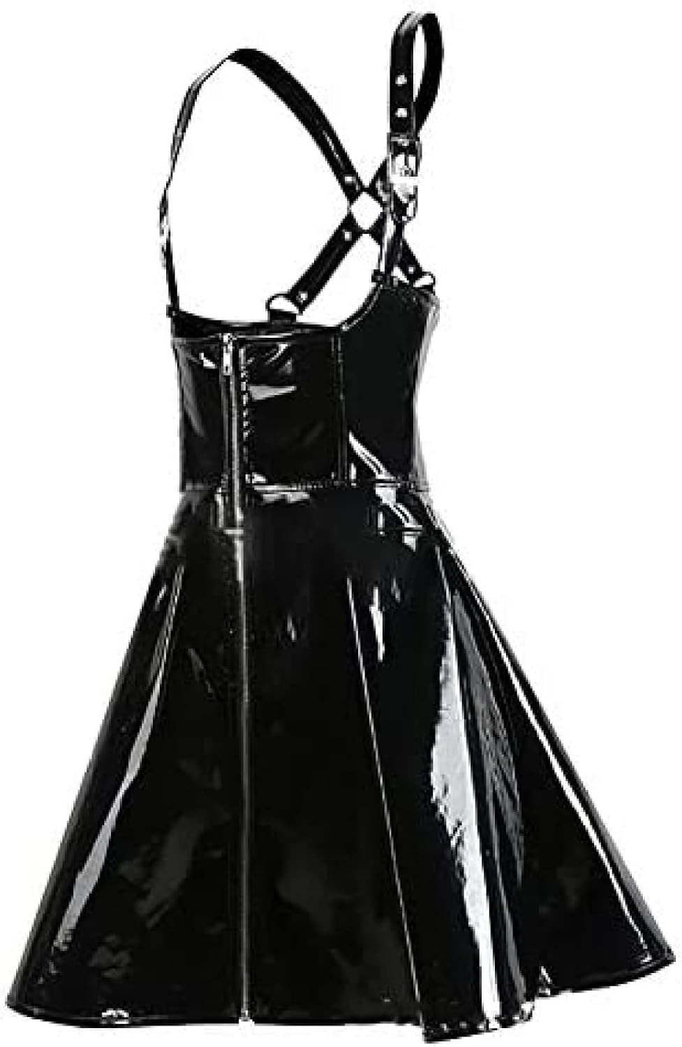 Faux Leather Bodysuit Women's Leather Lingerie Dress Catsuit Sexy Wetlook Fetish Clubwear,Black,XX-Large
