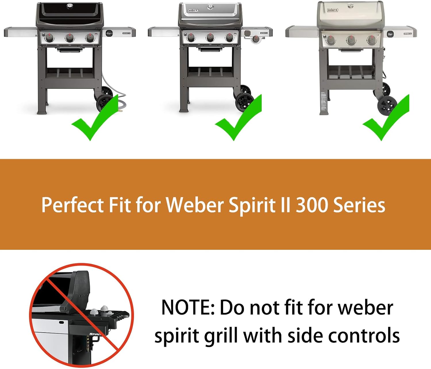 Grill Parts for Weber GS4 Spirit II 300 Series Grill, 7636 67046 Flavorizer Bars, 69787 Grill Burner Tube and 67060 Heat Deflector for Weber Spirit 2 Grill Parts, for Weber Spirit II E/S-310 E/S-320
