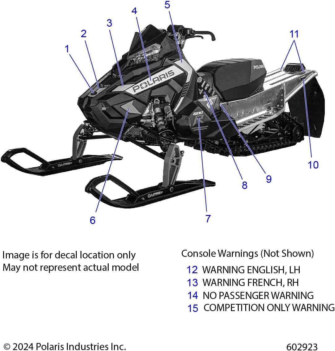 Polaris 7172520 Decal-Track/Seat Rh French Turbo Swtichback Switchback