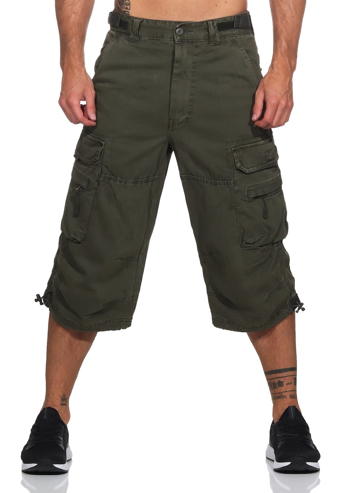 Jet Lag Safety B - Pantalones cortos cargo 3/4 para hombre con bolsillos laterales