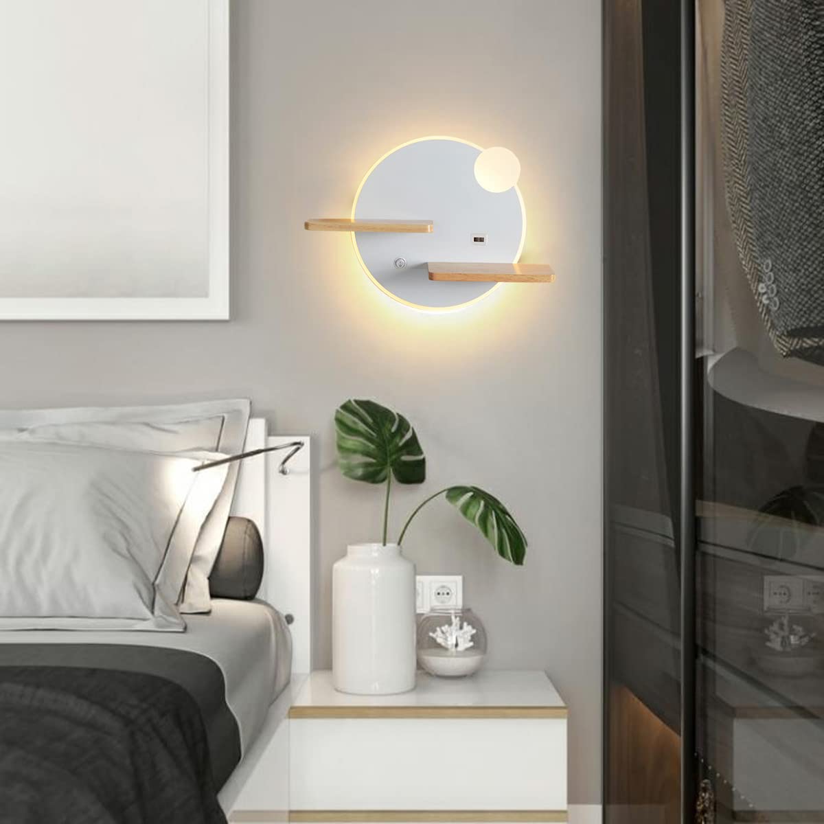 Applique Murale Avec Interrupteur, 2 Pièces Orientable à LED