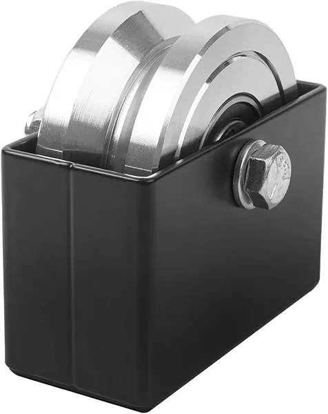Gudwells 4" V-Groove Slide Gate Wheel With Welded Bracket Box for Sliding Rolling V Inverted Track Gates up to 3000lbs, Dual Sealed Bearing