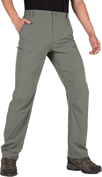 Mens Cargo Hiking Pants Quick Dry Lightweight Water Resistant Breathable Work Pants for Men with Multi Pockets