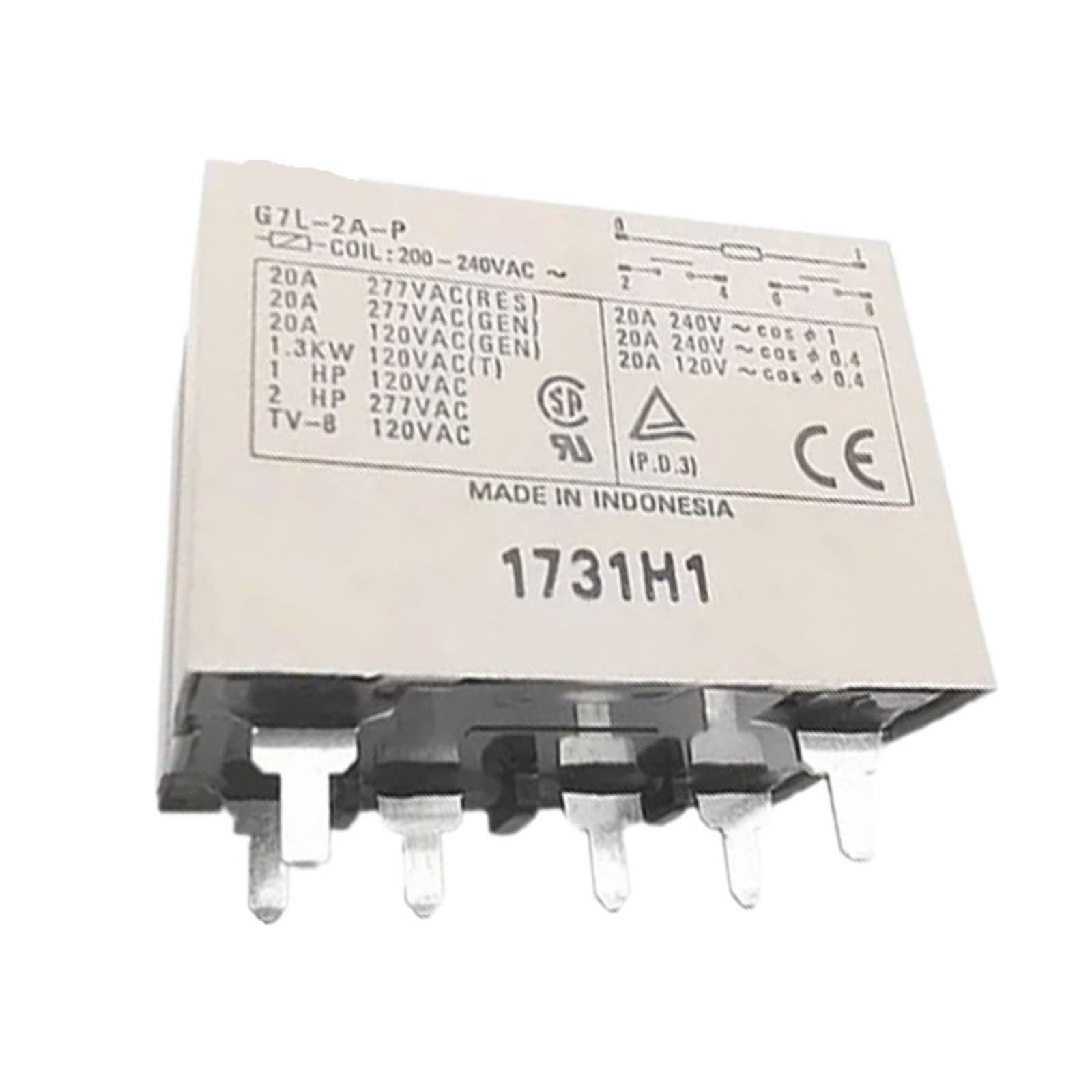 CJKXPZMH G7L-2A-P relay 20A 200-240VAC 6-pin G7L-2A-P