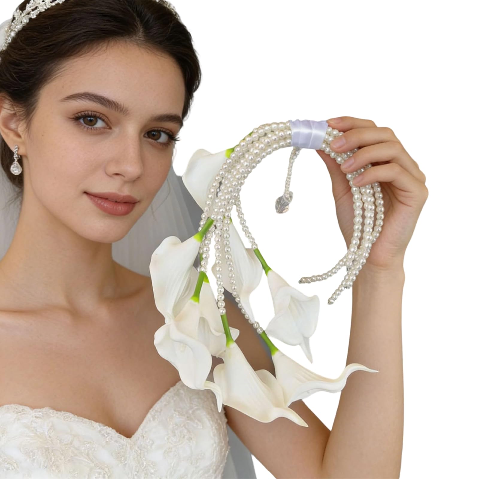 ZEPFJHE Simulation Bridal Handheld Flower for Wedding Ceremonies and Photography Dressingup Hand Carry Artificial Floral Bouquet Wedding Ceremony Flower