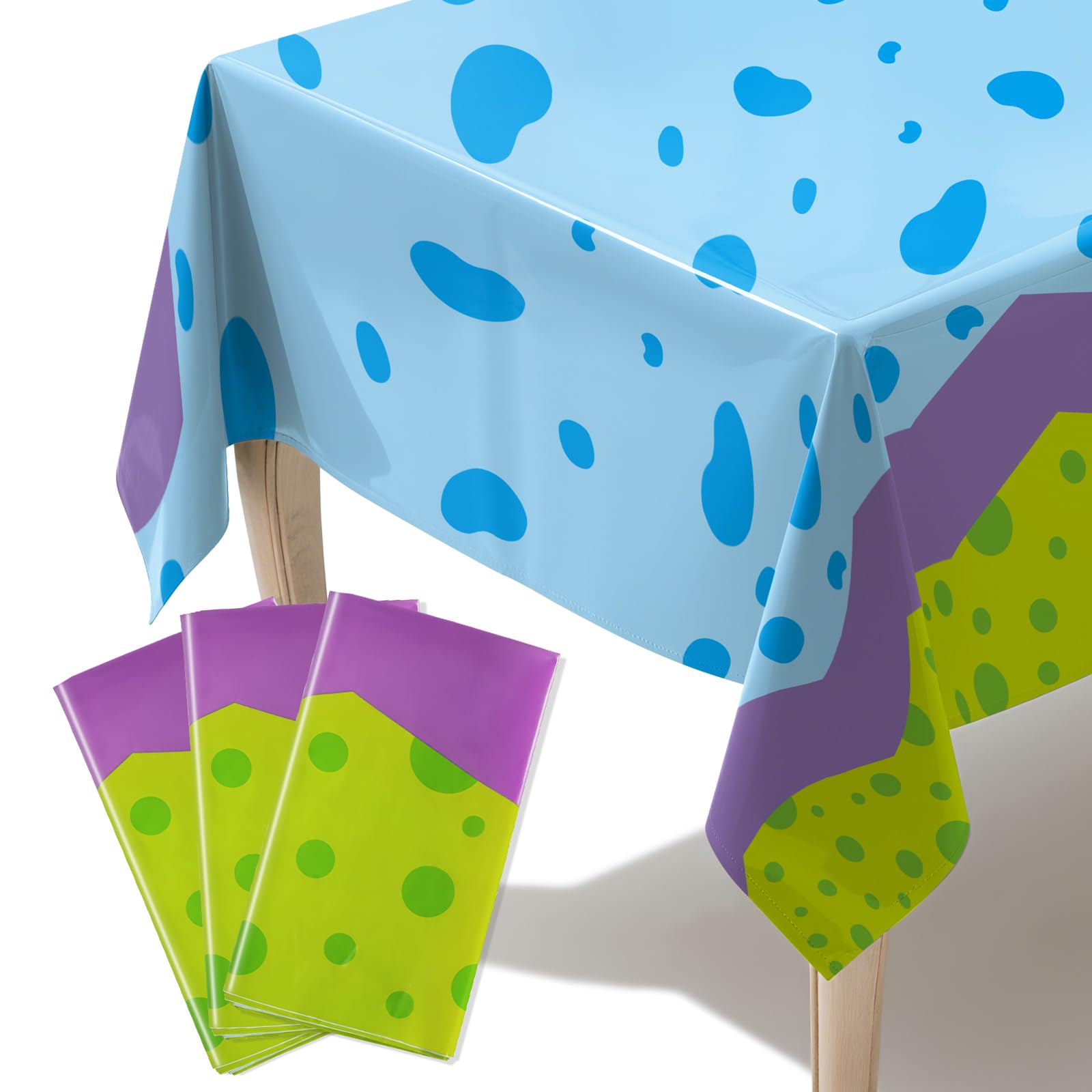 HTPARY 3 Pcs Cartoon Anime Birthday Party Tablecloth Monster Disposable Rectangular Cloths Waterproof Plastic 108 x 54 in Tablecloth Party Decorations