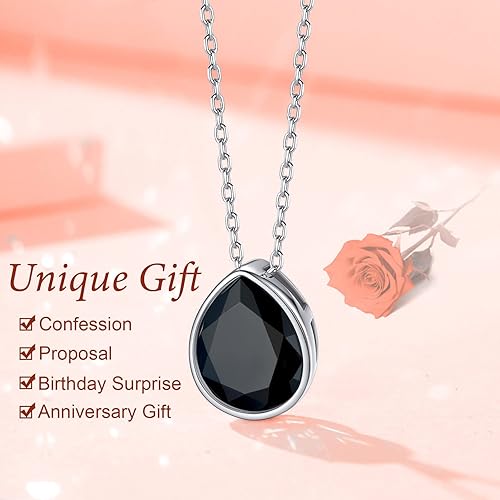 Miniatura 5 de Silvora Collar con colgante de circonita cúbica brillante de plata esterlina para mujer con embalaje de regalo