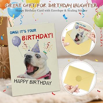 WhatSign Funny Birthday Card for Women & Men Humorous Greeting Card with Envelope & Sticker Unique Fun Bday Cards for Friends & Coworker