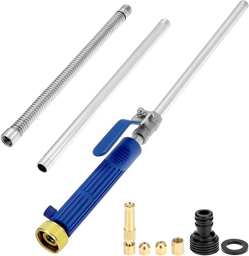 QWORK High Pressure Power Washer Wand with Nozzles, 39 Inch Extendable Hydro Jet Washer Lance Flexible Hose Sprayer for Car Wash Garden Cleaning Gutter Windows and Pets