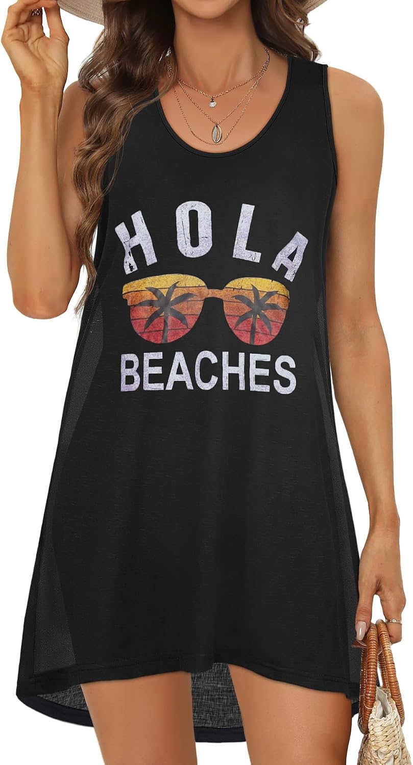 Womens Swimsuit Cover Up Summer Sleeveless Beach Dress Tank Bikini Coverups