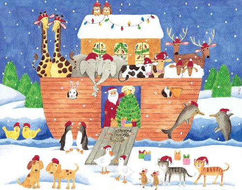 Caspari Christmas Pop-Up Advent Calendar, Santa's Ark