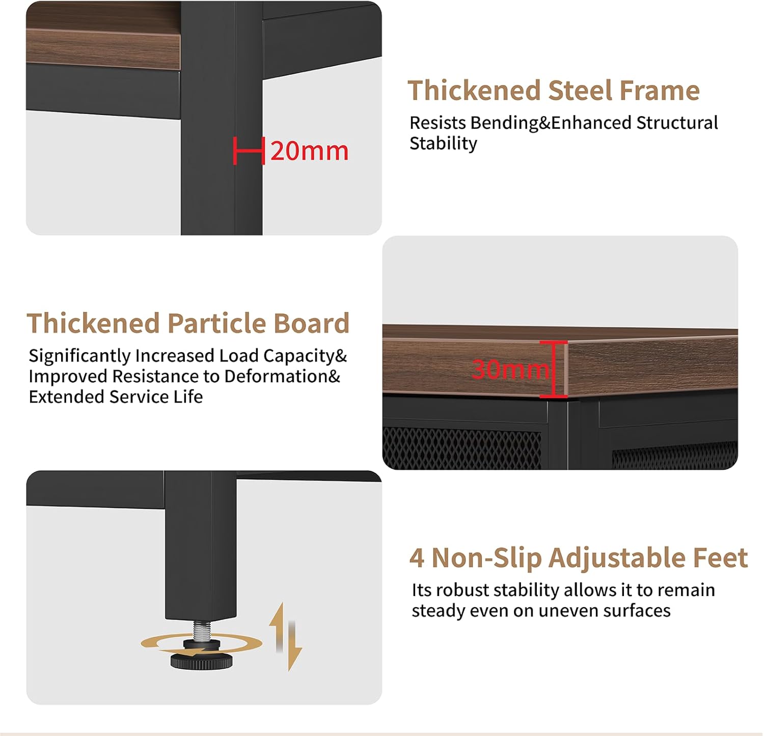 Coffee Bar with Adjustable Shelves,Liquor Cabinet with Wire Mesh Doors,Space-Saving Buffet Cabinet, for the Kitchen, Dining Room, and Living Room, Vintage Brown