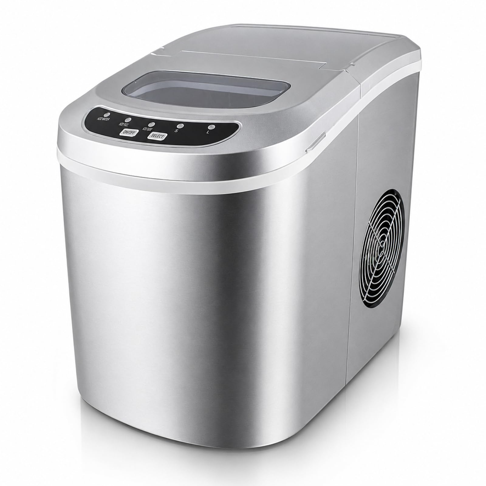 Eiswürfelmaschine Eiswürfelbereiter Eiswürfel Ice Maker Eis Maschine (Silber)