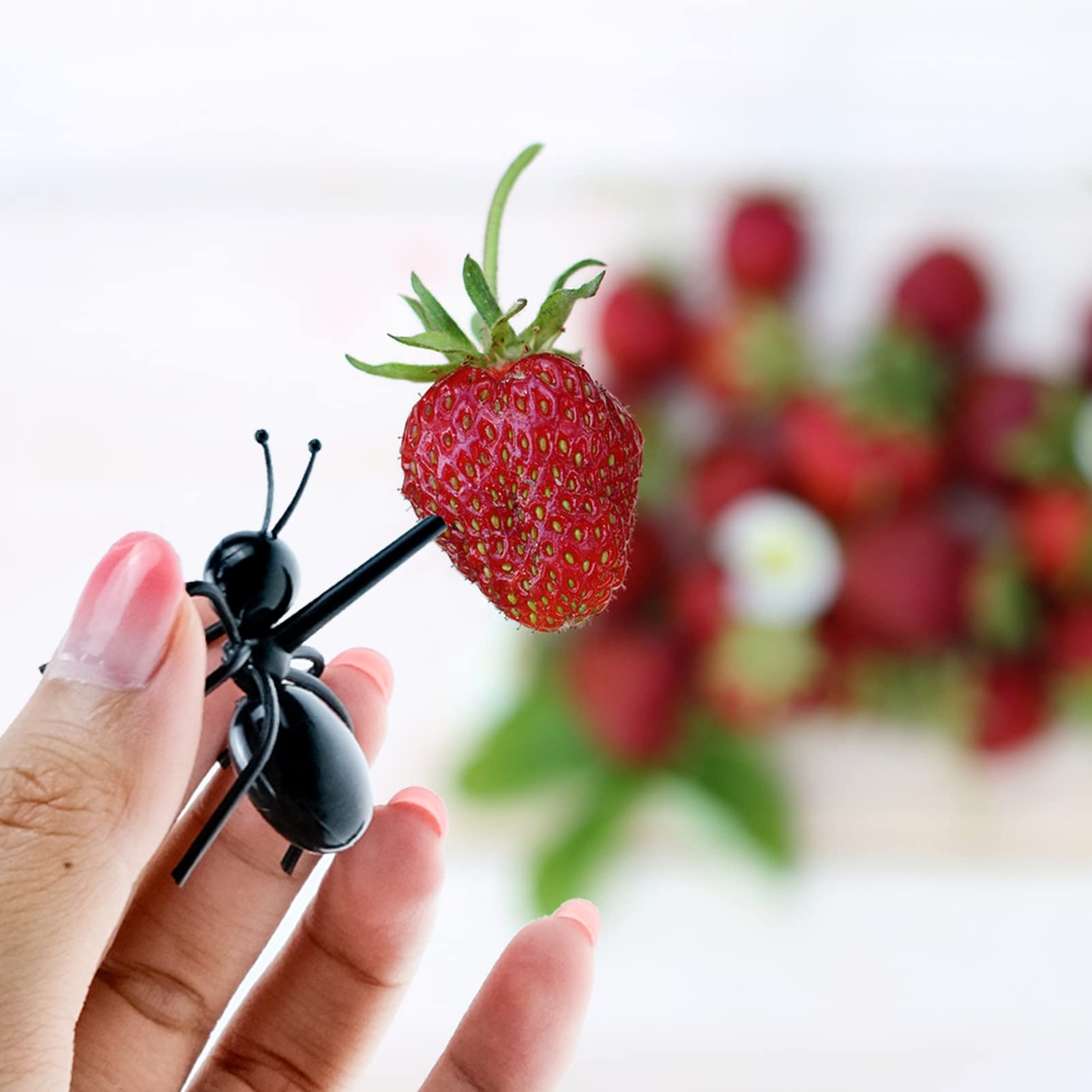 60 Pcs Ant Toothpicks Fruit Dessert Forks, Reusable Fruit Picks Animal Appetizer Forks for Snack Cake Dessert for Kitchen Halloween Birthday Party — Amazon image 4