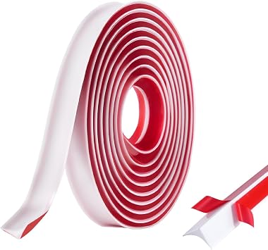 Flexible Quarter Round Molding Trim - 118" Self-Adhesive Silicone Shoe Molding for Floor Gaps, Bathroom Tub & Kitchen Countertop - Peel and Stick Wall Corner Edge Banding, White
