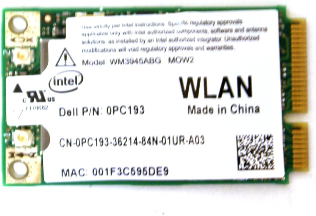 Genuine Dell Intel Anatel PC193 WM3945ABG MOW2 PCI-E 54Mbps 802.11a/b/g WIFI WLAN Wireless Laptop Notebook Network Card Board For Inspiron: 640m, 1501, 1520, 1525, 6400, 9400, Latitude D420, D430, D620, D630, D820, D830, XPS M1330, M1350, M1530, M1710, M2010, Vostro 1500, 1700 Compatible Part Numbers: PC193, WM3945ABG MOW2, 3945ABG : Electronics