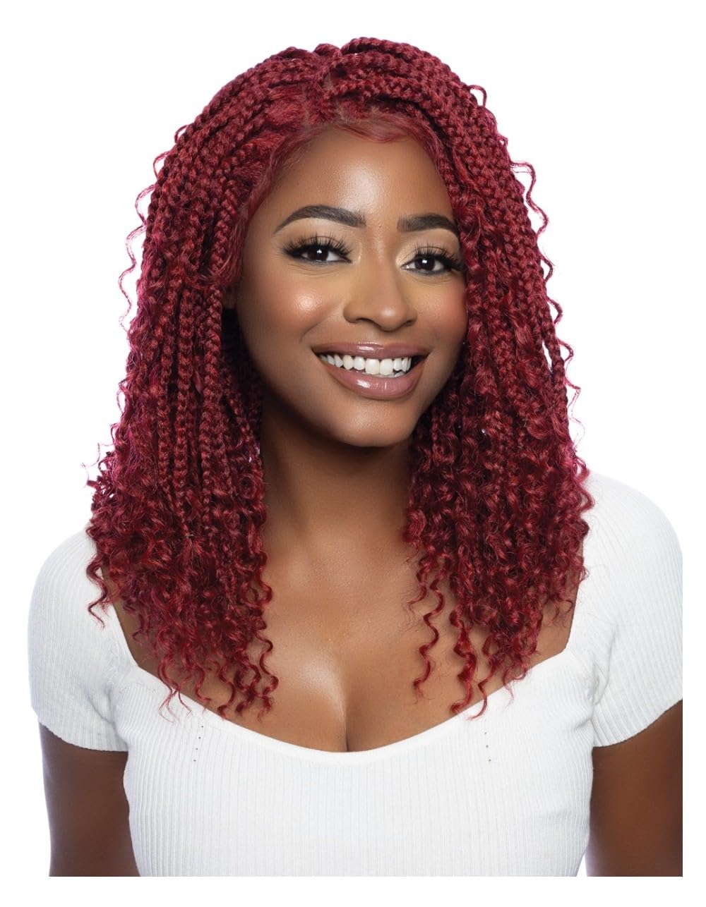 Mane Concept Red Carpet Synthetic HD Lace Wig - RCHB210 4x4 FREE PART BOHO BOX BRAID 16" (1B)