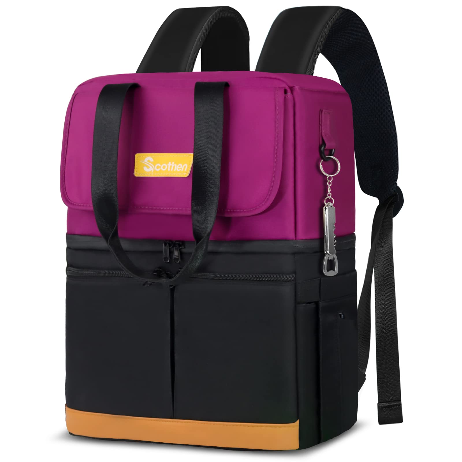 Scothen Backpack Cooler with Double Decker, 36 Cans Insulated Cooler Bag