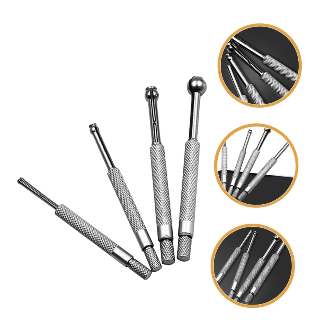 Set di Misuratori Interni Telescopici 4 Pezzi 3-13mm in Acciaio al Carbonio