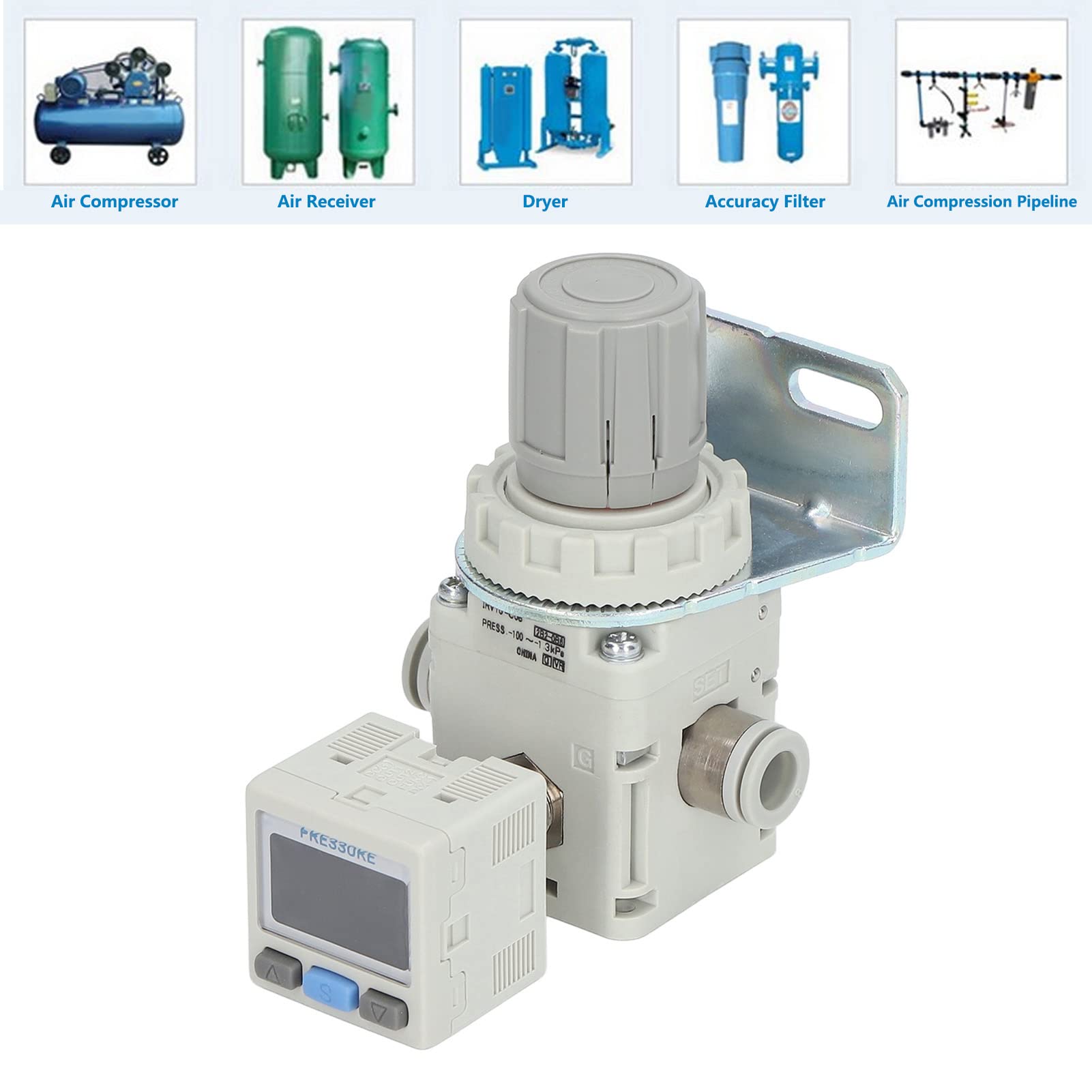 Luftdruckregler, Pneumatischer Vakuumregler Einfache Bedienung ABS -100 Bis -1,3 KPa für die Industrie