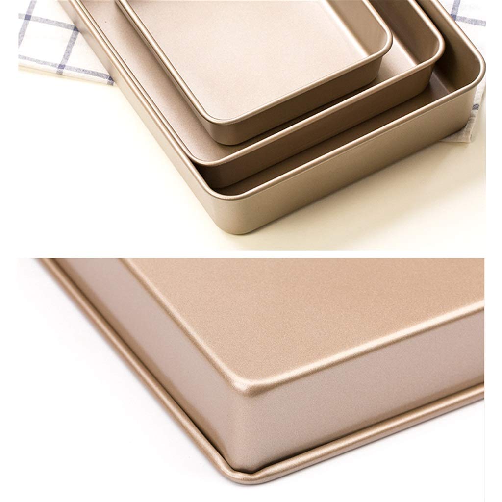 ZHANGXIAO Bandejas para Horno, Espesar No Pegajoso Acero Carbono Pastel Mollete Rectángulo Plato De Hornear Usado For Horno (tamaño : 39.5×26×5.5cm)