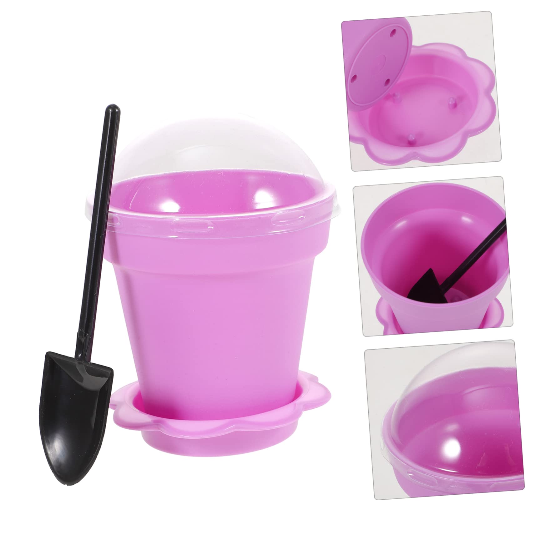 HOOTNEE 1 Set Planter Cake Cups Muffin Liner Pot Cake Mold Dessert Cups Sample Food Cups Ice Cream Snack Cups Ice Cream Container Clear Glasses Fruit Cakes Pudding Cups Pp Purple