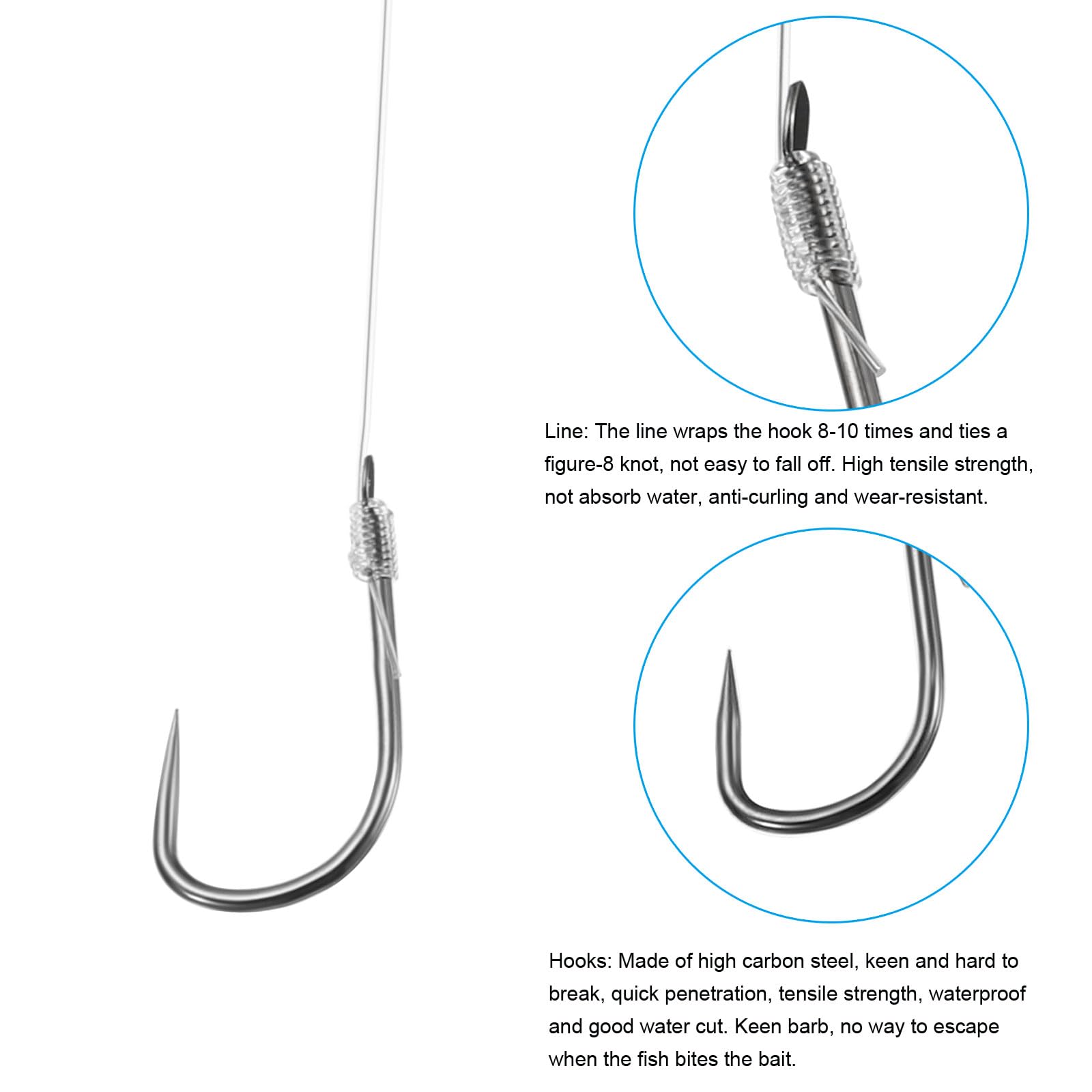 PATIKIL 0.8# Small Fishing Hooks with 45cm Line - Image 4