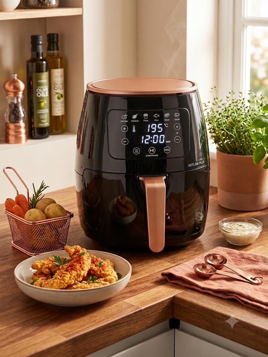 Modern India Kitchenware Digital Air Fryer 5.5L (1500W) – 360° Air Circulation Technology with Touch Screen, 6 Cooking Presets & Non-Stick Basket-image-44