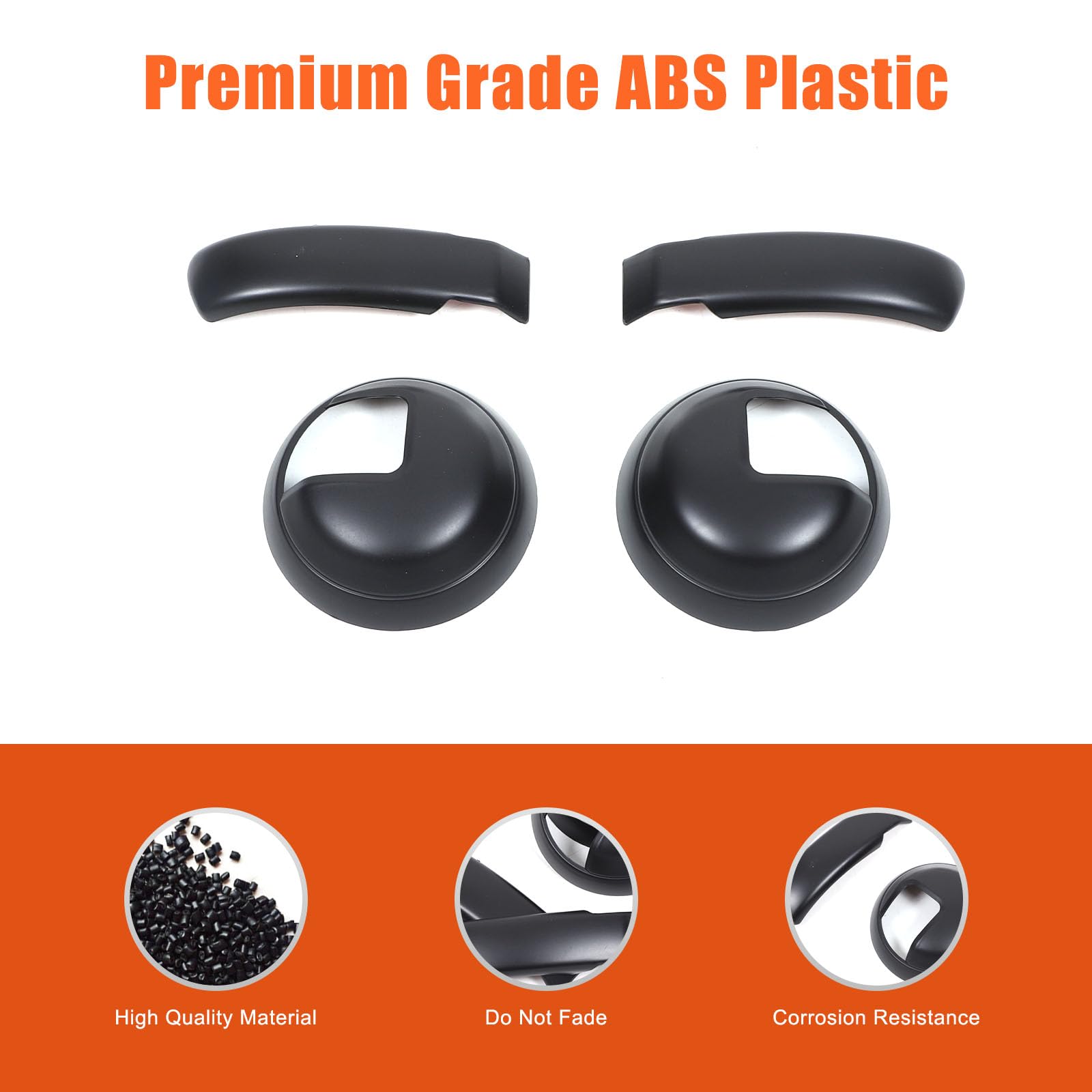 Adesivo per Copertura Maniglia Interna per Auto Compatibile con Fiat 500 Abarth 595 2010-2024 Accessori Interni (Nero Opaco)