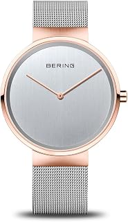 Bering Unisex Quarz Uhr | Armbanduhr 39 mm Edelstahlgehäuse und Zifferblatt | Milanaisearmband | Saphierglas | 5 ATM | 14539