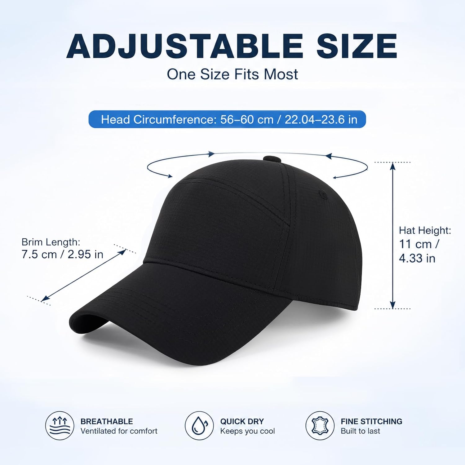 Quick Dry Baseball Cap Mesh Snapback Hat Golf Trucker Hats for Men Women