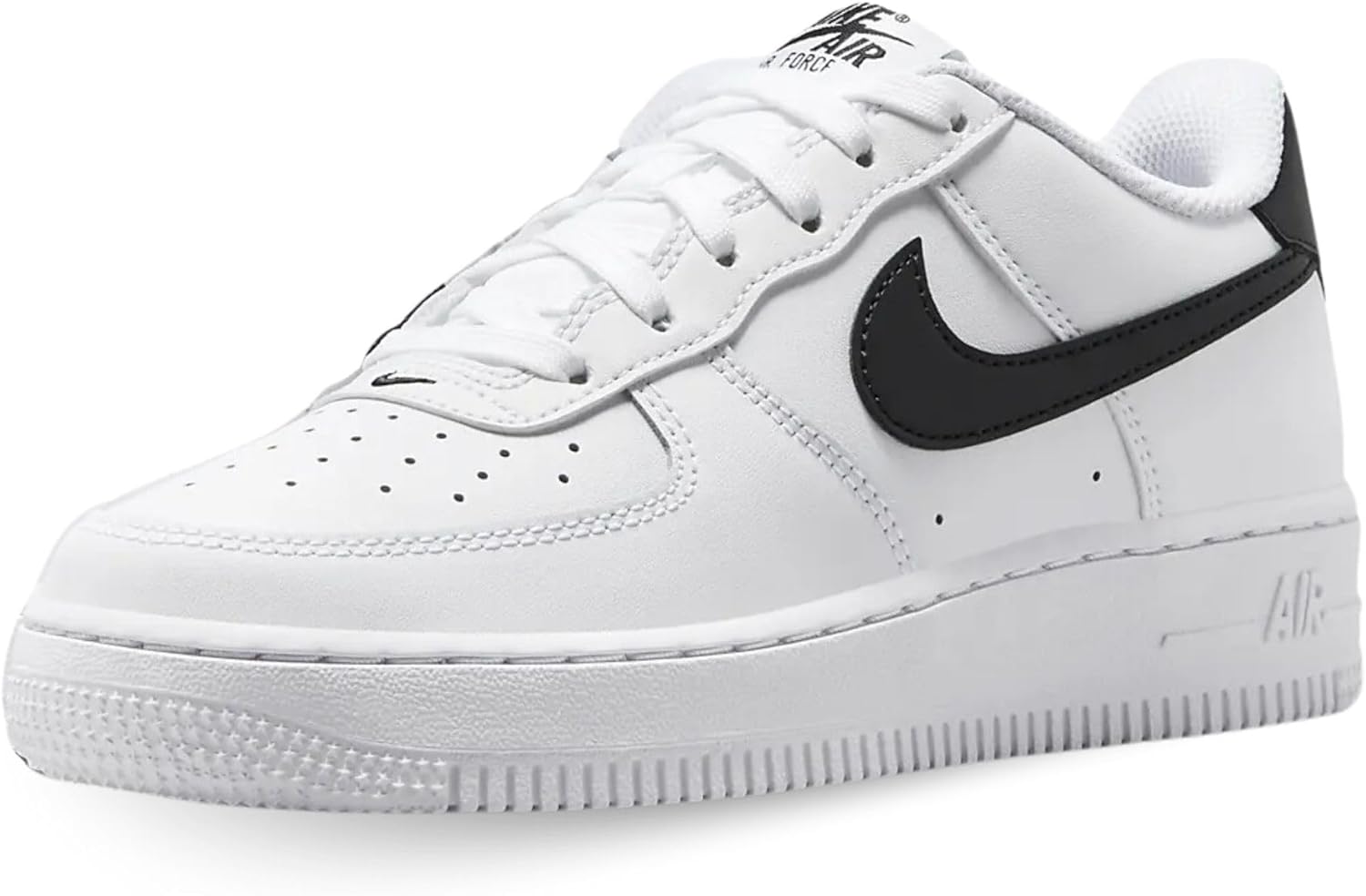 Nike Air Force 1 Big Kids' Shoes (FV5948-101, White/Black) Size 6