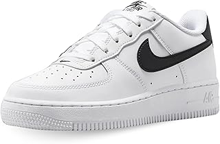 Nike 에어 포스 1 빅 키즈 슈즈 (FV5948-101, 화이트/블랙) 사이즈 4, 화이트/블랙., 4 빅 키즈