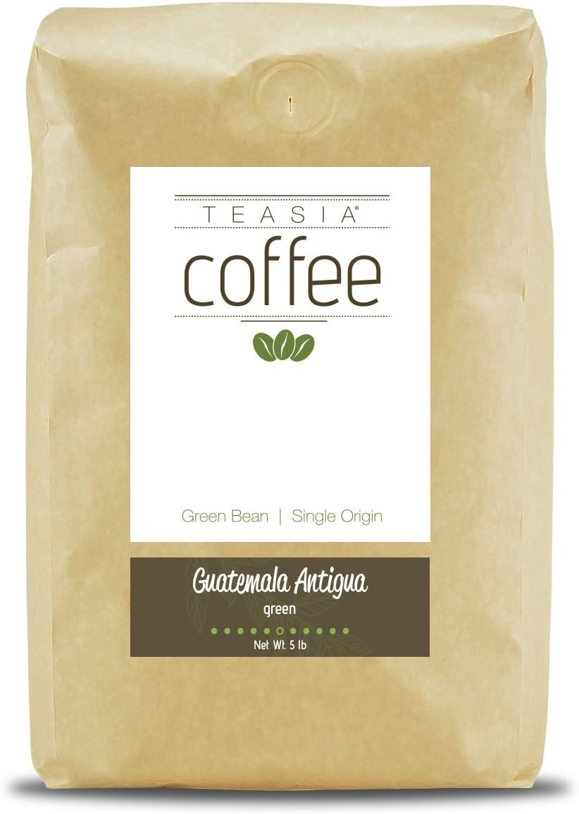 Teasia Coffee, Guatemala Antigua, Single Origin, Green Unroasted Whole Coffee Beans, 5-Pound Bag
