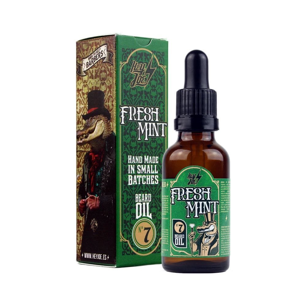 HEY JOE - Beard Oil Nº7 FRESH MINT 30ml | Aceite para barba 30ml con ARGAN, JOJOBA Y MACADAMIA. Aroma a MENTA Y PINO
