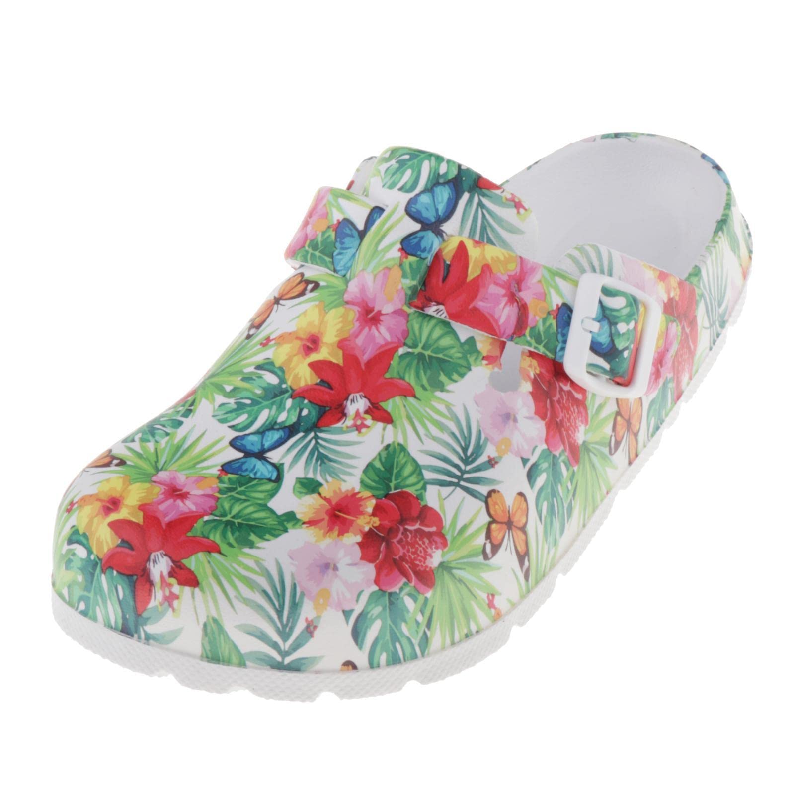 enakshi (label) Womens Flower Printed Chef Clogs Shoes - Non Slip Work Nursing Shoes 38 39|Clothing Shoes & Accessories | Womens Shoes |Occupational|1 Pair Shoes-picture-11