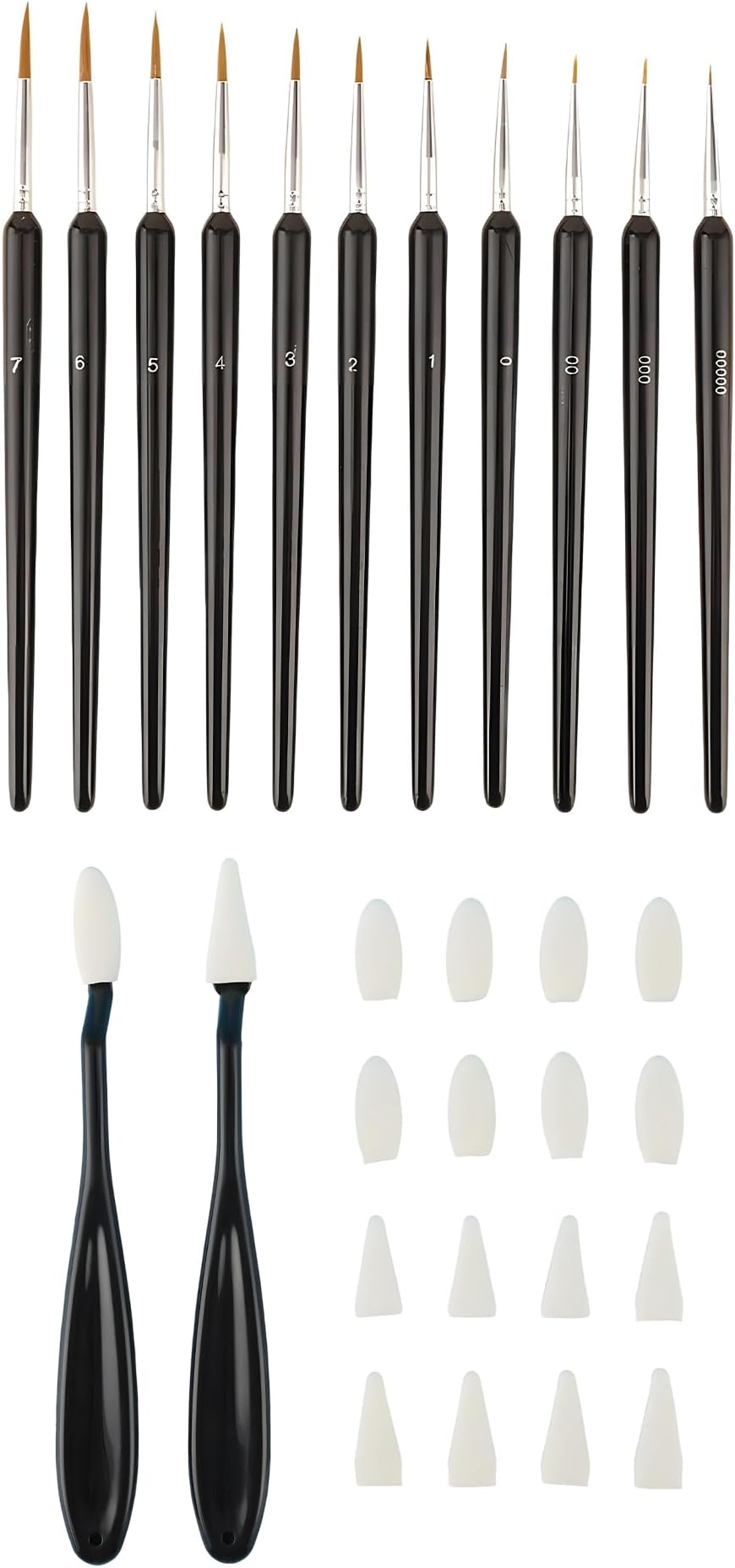 33Pcs, Paint Brush Set, Brushes for Painting, Art Supplies for Artists, Sponge-Tipped Soft Blending Knives and Fine-Tip Brushes for Acrylic Painting, Watercolors